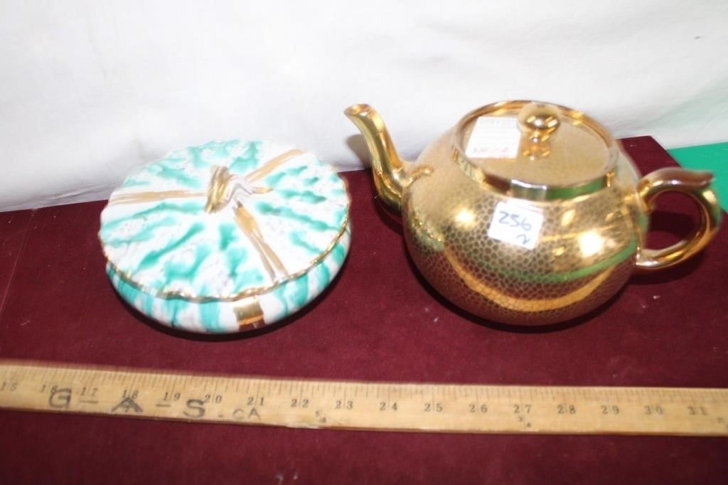 Mid Century Pottery Tea Pot & Compote