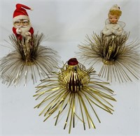 Vintage Japan Christmas Tinsel Santa & Angel