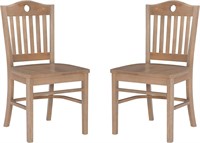 Linon Set of 2 Brock Dining Chair, Natural