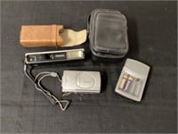 Vintage Keystone pocket flash and Olympus cameras