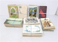 8 bundles of 100 each vintage postcards
