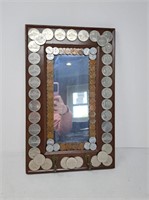 Coin Wall Mirror- nickel dollars. 10" l x 16" h