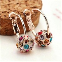 Silver Stud Earrings Women Gorgeous Multicolor A B