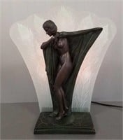 Composition nude figural lamp - 17" tall