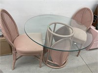 Glass Topped Table With 2 Chairs