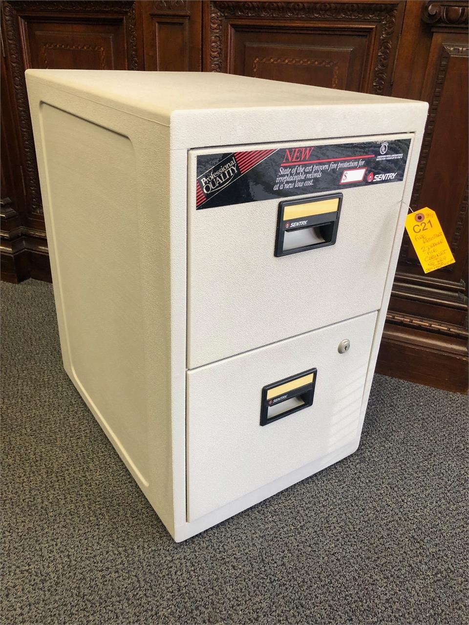 Sentry Fire Resistant 2 Drawer File Cabinet No Key