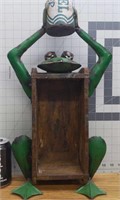 Brick mold art, metal frog