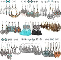 45 Pairs Fashion Hollow Drop Dangle Earrings Set Y