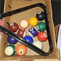 pool balls & rack