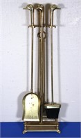 Figural Brass Duck Fireplace Tool Set