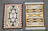 2 Navajo rugs - 1 with reservation tag - 30" x 38"