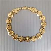 14K gold Italian bracelet - 8.1 grams; 7 1/2" long