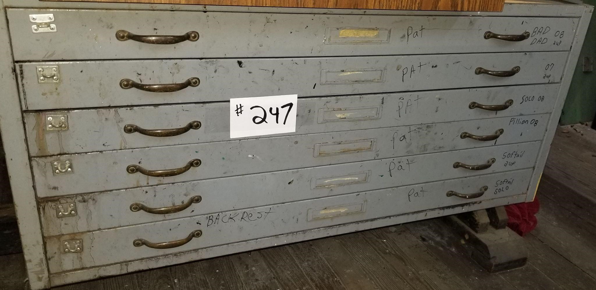 Metal 6 Drawer Cabinet 47 X 20 X 36
