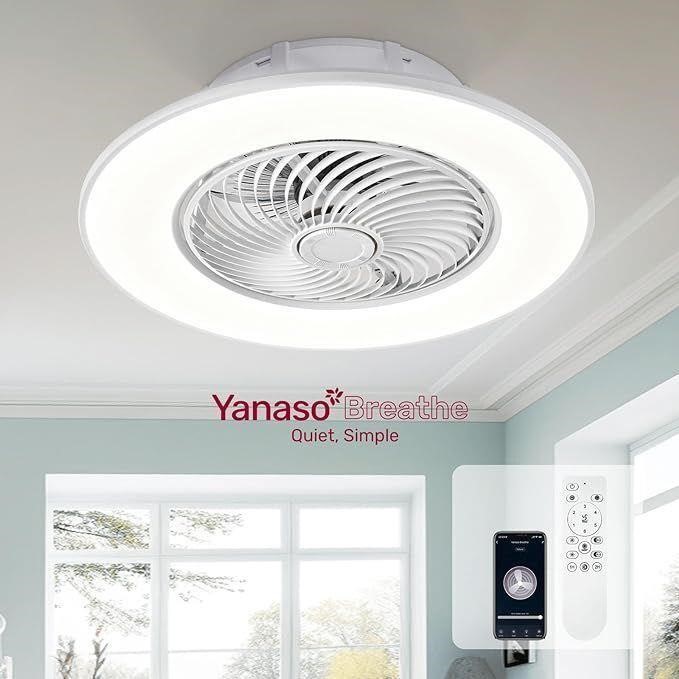 Ceiling Fan with Light Modern Bladeless