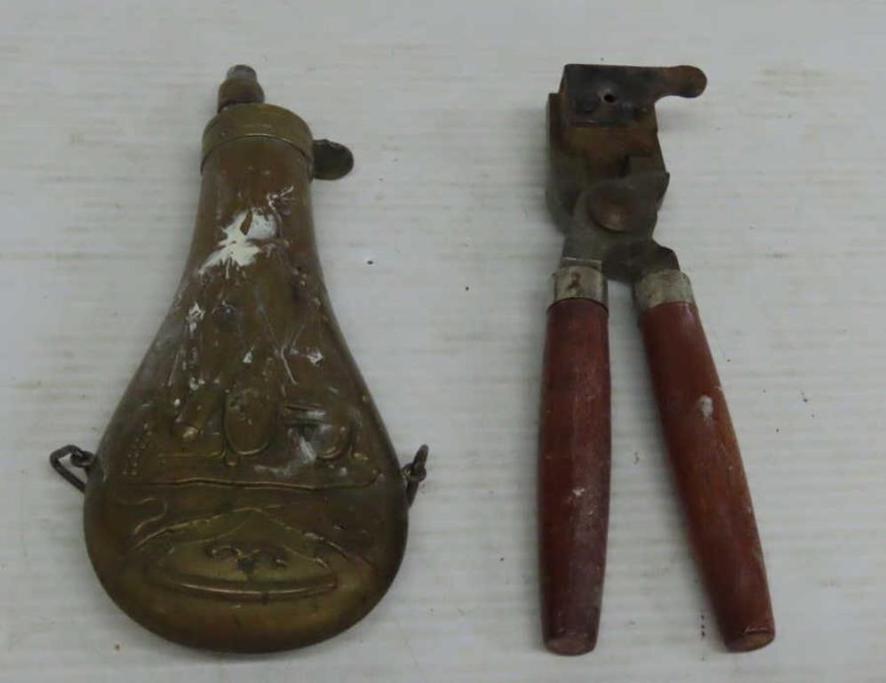 Brass Powder Flask & Bullet Mold