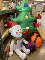 holiday Santa/Snowman figure inflatable