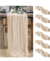 6 Pcs 35x157” Cheesecloth Table Runner