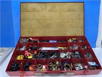 tin case of wiring items and electrical components