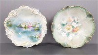 2 R.S. Prussia molded floral bowls - 10 1/2"