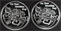 (2) 1 OZ .999 SILV 2024 ON YOUR WEDDING DAY ROUNDS
