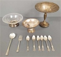 Small group of sterling items including demi-tasse