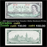 1967 Centennial Issue Canada 1 Dollar Banknote P#