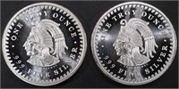 (2) 1 OZ .999 SILVER AZTEC CALENDAR ROUNDS