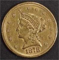 1878-S $2.5 GOLD LIBERTY AU
