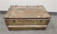 Antique wood & iron tool chest - 30" wide x 19"