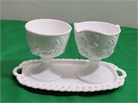 Vintage Sugar and Creamer on a Tray