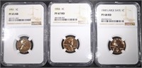 (3) NGC GRADED PROOF LINCOLN CENTS