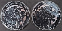 (2) 1 OZ .999 SILVER 2023 MERLIN ROUNDS