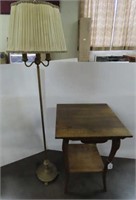 Oak Stand & Floor Lamp