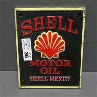 Cast Iron Shell Motor Oil Sign
