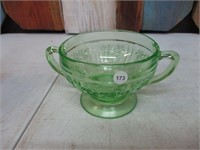 Vaseline Glass Sugar Bowl (chipped)