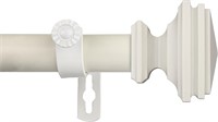 1" Single Curtain Rod, 66-120 inch, White