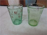 2 Vaseline Glass Juice Glasses
