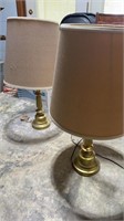 Pr of brass lamps