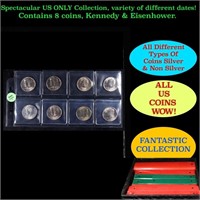 Terrific Page of 8 Kennedy Half Dollars