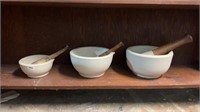 3 set mortar and pestle Heavy