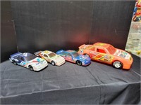 (4) Plastic Race Cars
