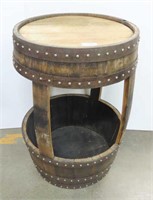 Oak Stave Whiskey Barrel with Cutouts