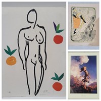 3 Art Prints by Matisse, Lautrec & Parish