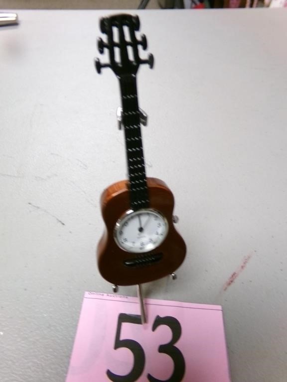 ACOUSTIC GUITAR CLOCK ON STAND