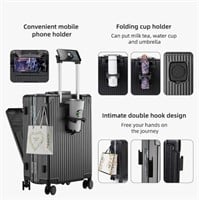 Carry On Luggage,PC Hardside Suitcase with Front