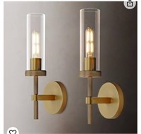 Knurled Wall Sconces Set of Two, Brass Wall