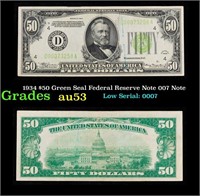 1934 $50 Green Seal Federal Reserve Note 007 Note