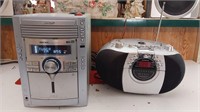 Sharp radio/cd player w/rca speakers & portable
