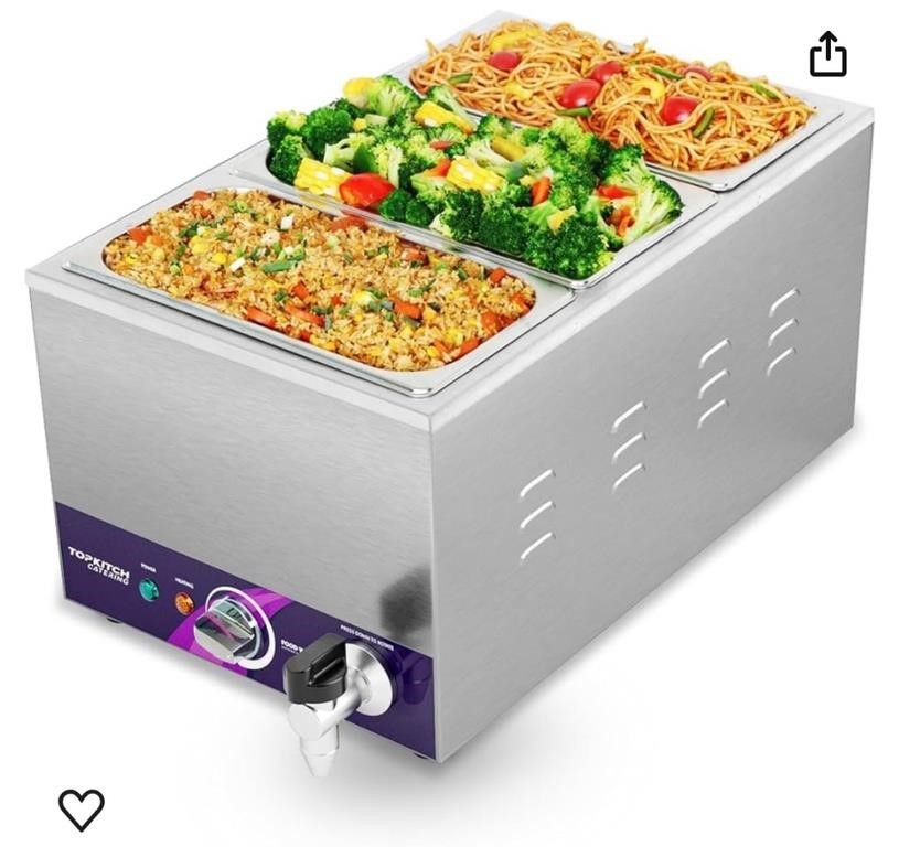 3-Pan Commercial Food Warmer with Non-Leakage