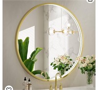 24 Inch Gold Frame Round Mirror for